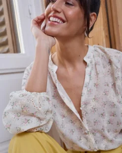 Polin et moi Blusa Bordada Mini