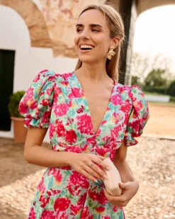 Polin et moi Vestido Flores Mar